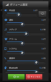 ボリュームの設定