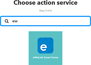 IFTTT EWelink を選択